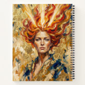 Celtic Fire Goddess Brigid Gold Leaf Fantasy Art ノートブック (裏面)