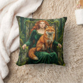 Celtic Forest Queen Red Fox Witch Fantasy Art ( クッション (ブランケット)