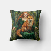 Celtic Forest Queen Red Fox Witch Fantasy Art ( クッション (裏面)