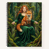 Celtic Forest Queen Red Fox Witch Fantasy Art ( ノートブック (正面)