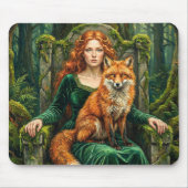 Celtic Forest Queen Red Fox Witch Fantasy Art ( マウスパッド (正面)