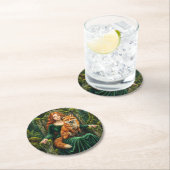 Celtic Forest Queen Red Fox Witch Fantasy Art ( ラウンドペーパーコースター (インサイチュ)