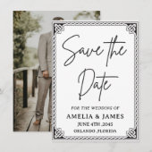 Celtic Frame Wedding Save the Date Card (正面/裏面)