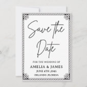 Celtic Frame Wedding Save the Date Card (正面)