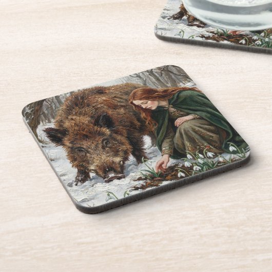 Celtic Goddess & Wild Boar コースター (左側)