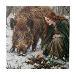 Celtic Goddess & Wild Boar タイル