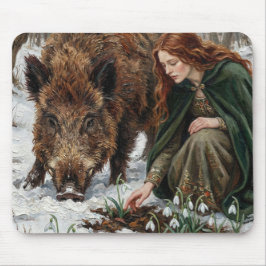 Celtic Goddess & Wild Boar マウスパッド