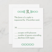 Celtic Green RSVPカード (正面/裏面)