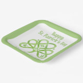 Celtic Green Watercolor Shamrock NAME St Patricks  ペーパープレート (傾斜あり)
