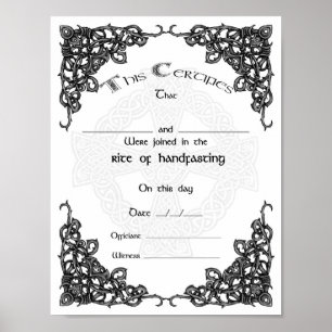 CELTIC HANDFASTING CERTIFICATE – ホワイトポスター ポスター