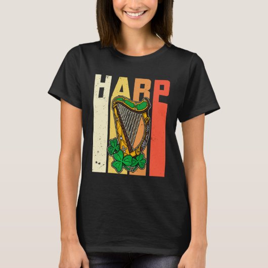 Celtic Harp Instrument Plucked String Harpist Musi Tシャツ (正面)