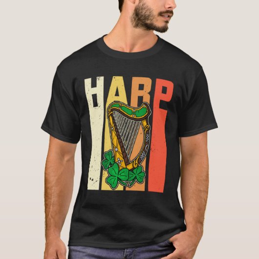 Celtic Harp Instrument Plucked String Harpist Musi Tシャツ (正面)