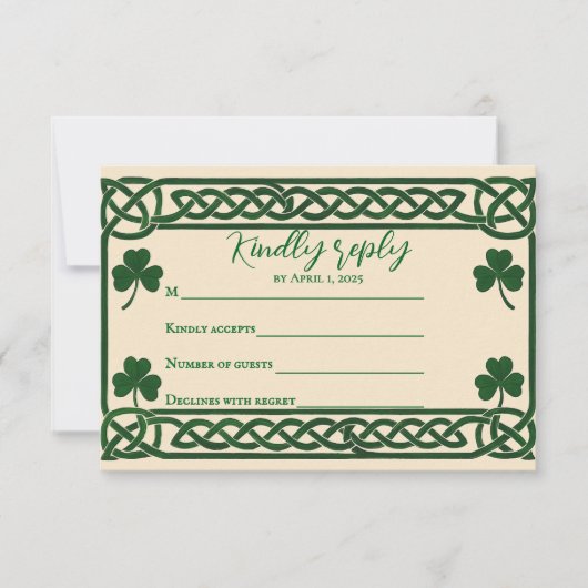 Celtic Kiss Wedding RSVP Card (正面)