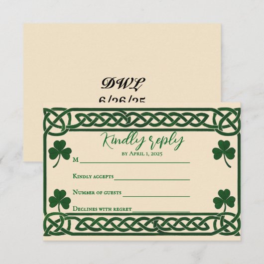 Celtic Kiss Wedding RSVP Card (正面/裏面)