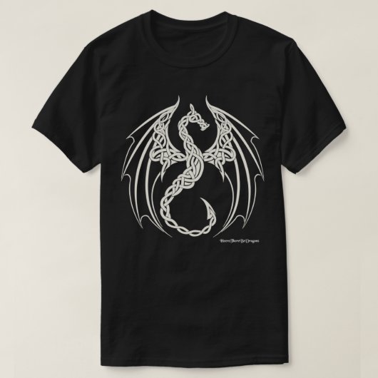 Celtic knot Dragon White Tシャツ (デザイン正面)