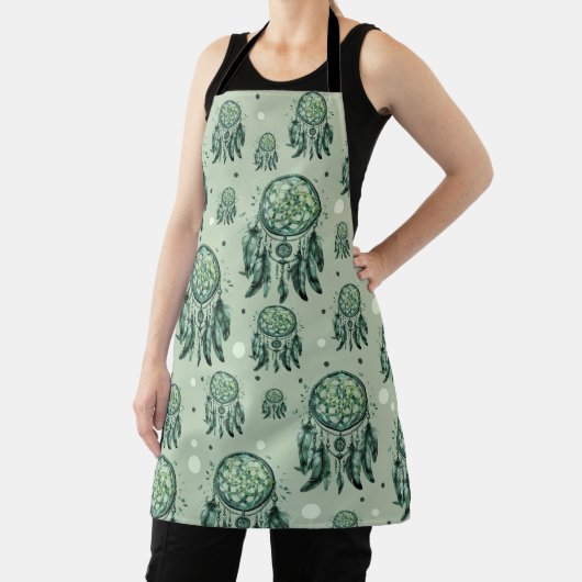 Celtic Knot Green Dreamcatcher エプロン (インサイチュ)