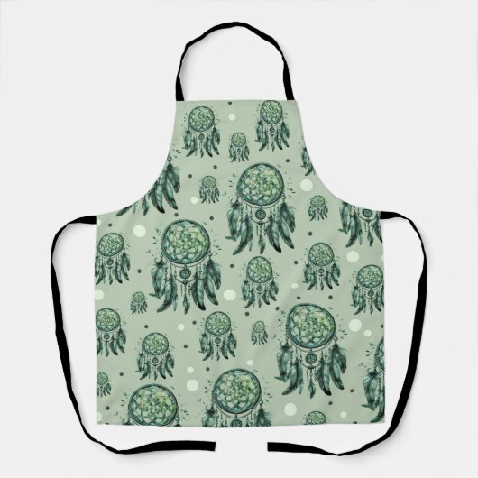 Celtic Knot Green Dreamcatcher エプロン (正面)
