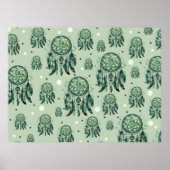 Celtic knot green dreamcatcher ポスター (正面)