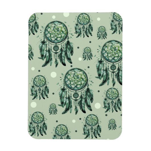 Celtic knot green dreamcatcher マグネット (縦)