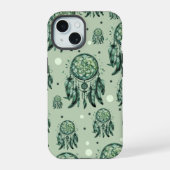 Celtic knot green dreamcatcher iPhone 15ケース (裏面)