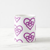 Celtic Knot Heart Shape Plaid Pink Purple コーヒーマグカップ (中央)