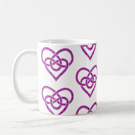Celtic Knot Heart Shape Plaid Pink Purple コーヒーマグカップ