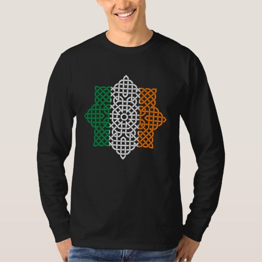 Celtic Knot Ireland Flag St Patricks Day for Men W Tシャツ (正面)
