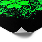 Celtic Knot Irish Shamrock Three Leaf Clover St Pa ポスター (角)