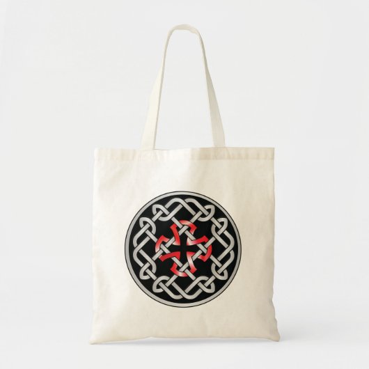 Celtic Knot Red Metallic Budget Tote トートバッグ (正面)