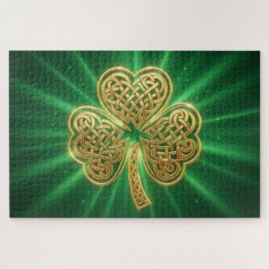 Celtic Knot Shamrock Jigsaw Puzzle ジグソーパズル (横)