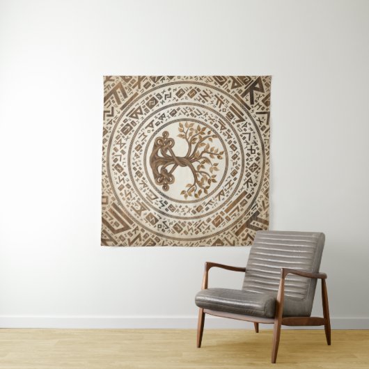 Celtic Knot Tree of life -Yggdrasil タペストリー (インサイチュ(横))