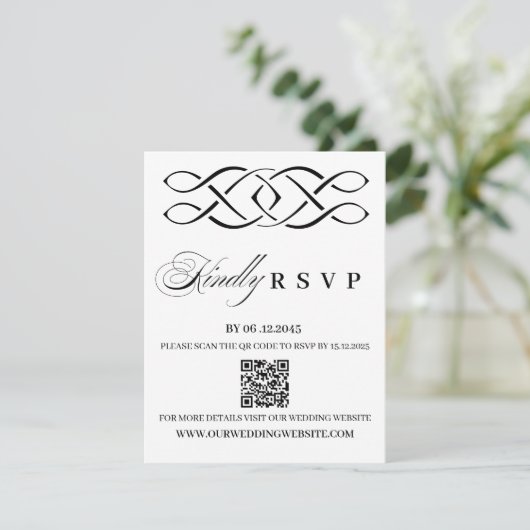 Celtic Knot Wedding RSVP Card (スタンド正面)