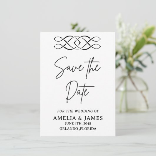 Celtic Knot Wedding Save the Date Card (スタンド正面)