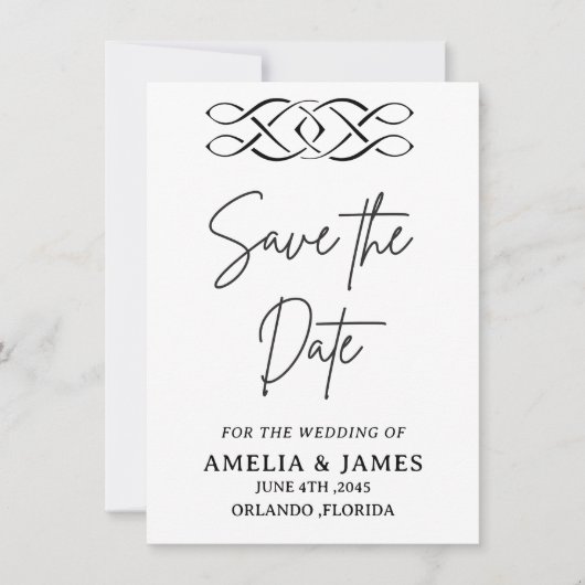 Celtic Knot Wedding Save the Date Card (正面)