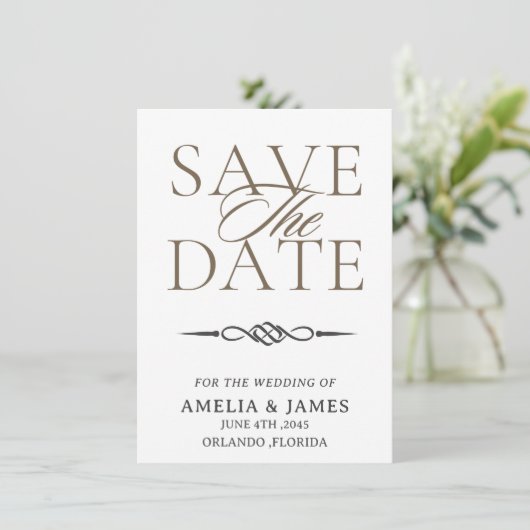 Celtic Knot Wedding Save the Date Card (スタンド正面)