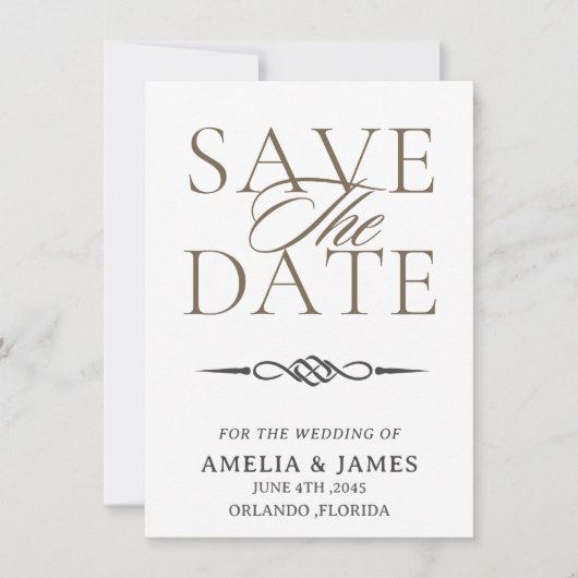 Celtic Knot Wedding Save the Date Card (正面)