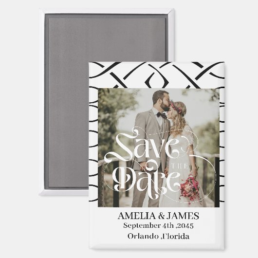 Celtic Knot Wedding Save the Date Magnet マグネット (正面/裏面)