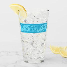 Celtic Knotwork Fish in Blue タンブラーグラス