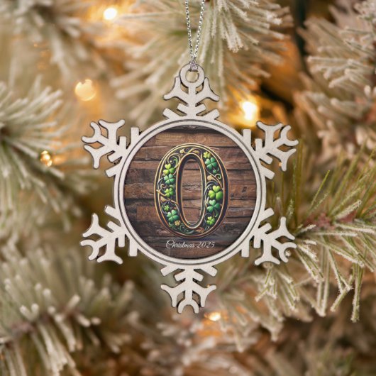 Celtic monogram letter ornament スノーフレークピューターオーナメント (ツリー)