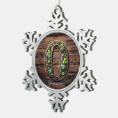 Celtic monogram letter ornament スノーフレークピューターオーナメント (右)