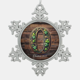 Celtic monogram letter ornament スノーフレークピューターオーナメント