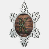Celtic monogram letter ornament スノーフレークピューターオーナメント (右)