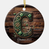 Celtic monogram letter ornament セラミックオーナメント (正面)