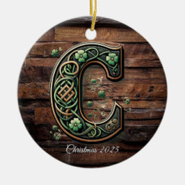 Celtic monogram letter ornament セラミックオーナメント