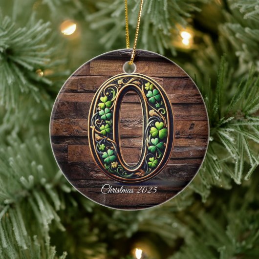 Celtic monogram letter ornament セラミックオーナメント (ツリー)