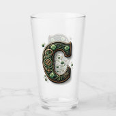 Celtic Monogram Pint Glass タンブラーグラス (正面)