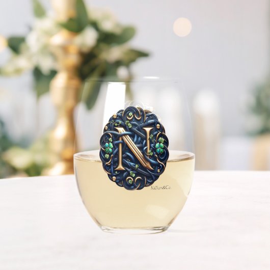 Celtic Monogram Wine Glass Set ステムなしワイングラス (インサイチュ (ウェディング))