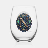 Celtic Monogram Wine Glass Set ステムなしワイングラス (裏面)