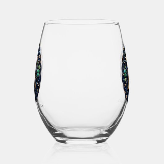 Celtic Monogram Wine Glass Set ステムなしワイングラス (右)