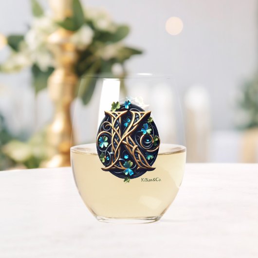 Celtic Monogram Wine Glass Set ステムなしワイングラス (インサイチュ (ウェディング))